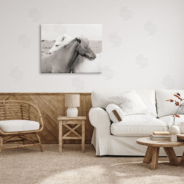 Stupell Industries Danita Delimont | Wild Country Horses Resting Animal Hug Monochromatic Photograph Wall Art