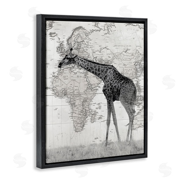 Stupell Industries Danita Delimont | Wild Giraffe With World Map
