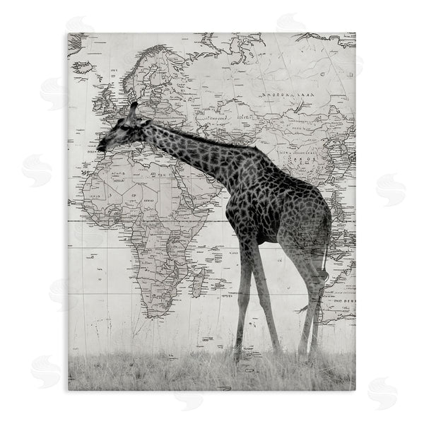 stupell industries Danita Delimont | Wild Giraffe with World Map
