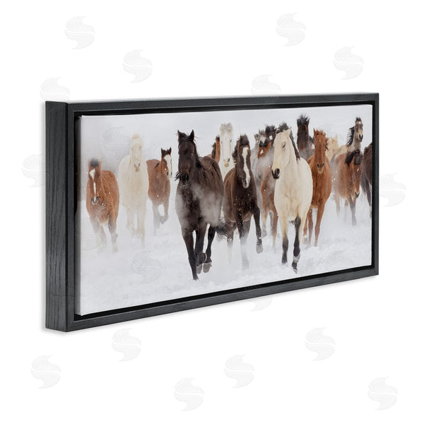 Stupell Industries Danita Delimont | Wild Horses Herd Foggy Winter Wall Art