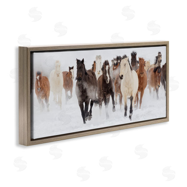 Stupell Industries Danita Delimont | Wild Horses Herd Foggy Winter Wall Art