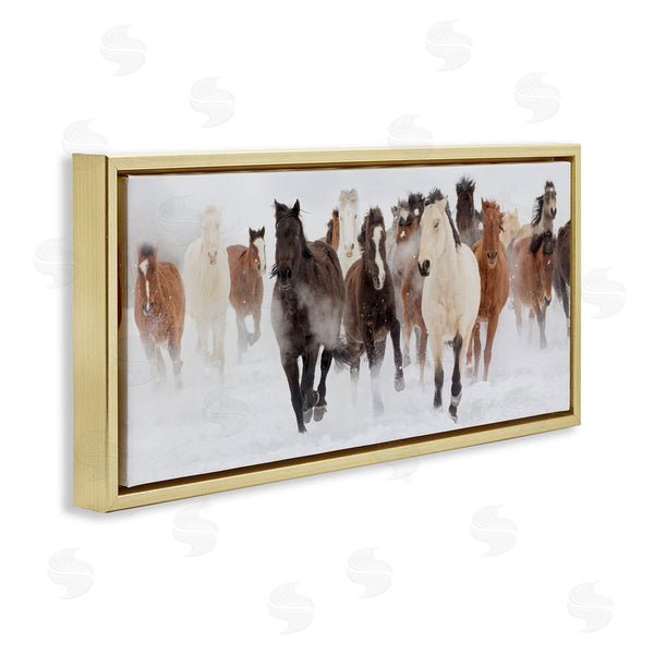 Stupell Industries Danita Delimont | Wild Horses Herd Foggy Winter Wall Art