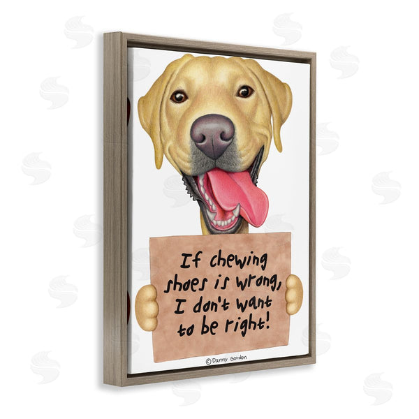 Stupell Industries Danny Gordan | Chewing Shoes Funny Dog Phrase