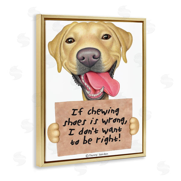 Stupell Industries Danny Gordan | Chewing Shoes Funny Dog Phrase