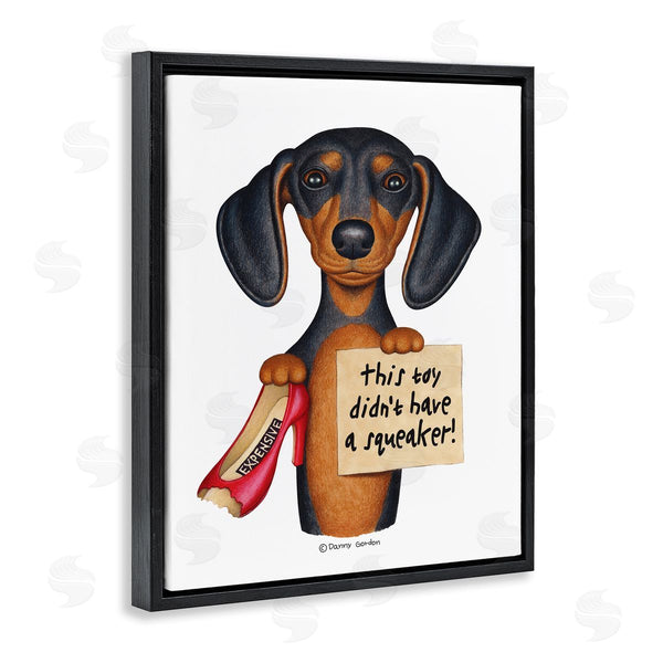 Stupell Industries Danny Gordan | Dachshund Chewed Shoe Joke