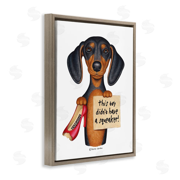 Stupell Industries Danny Gordan | Dachshund Chewed Shoe Joke
