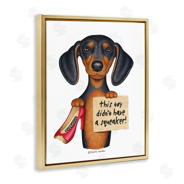 Stupell Industries Danny Gordan | Dachshund Chewed Shoe Joke