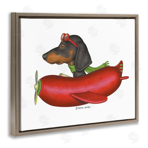 Stupell Industries Danny Gordan | Dachshund Flying In Weenie Plane