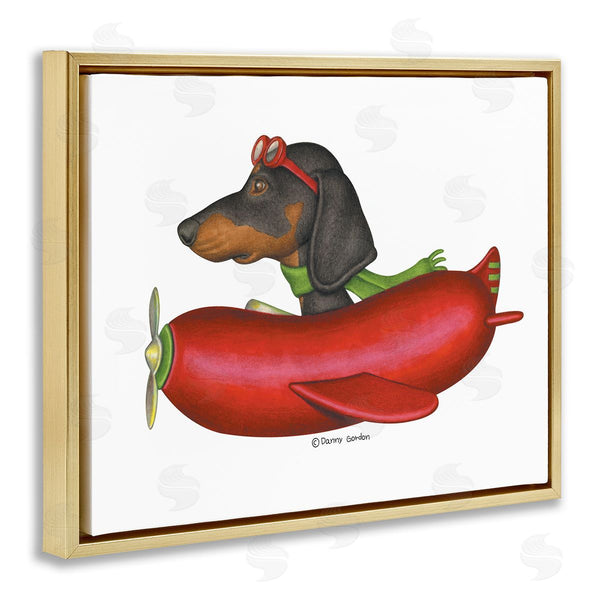 Stupell Industries Danny Gordan | Dachshund Flying In Weenie Plane