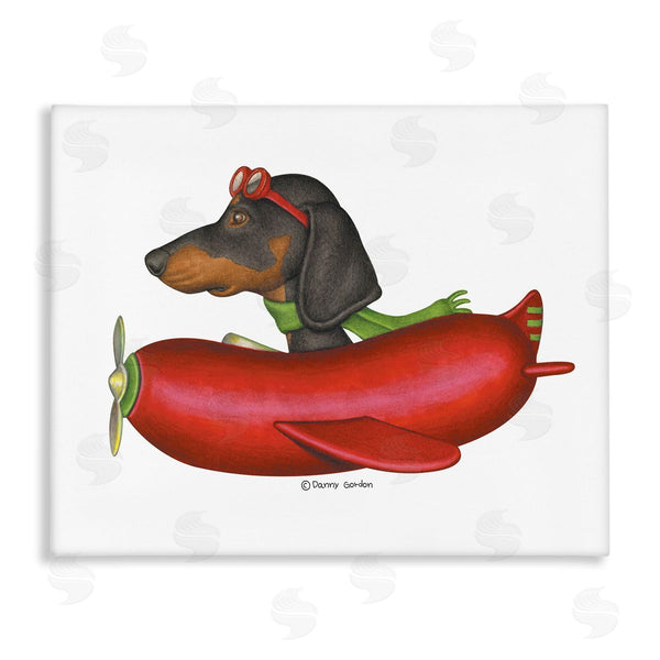 stupell industries Danny Gordan | Dachshund Flying in Weenie Plane