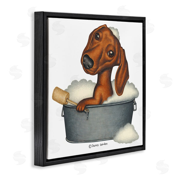 Stupell Industries Danny Gordan | Dachshund In Tin Tub Bubble Bath Country Pet Wall Art