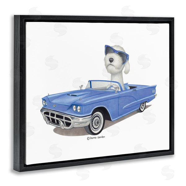 Stupell Industries Danny Gordan | Dog In Classic Blue Car Wall Art