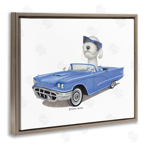 Stupell Industries Danny Gordan | Dog In Classic Blue Car Wall Art