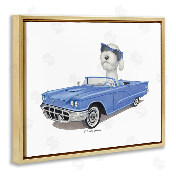 Stupell Industries Danny Gordan | Dog In Classic Blue Car Wall Art