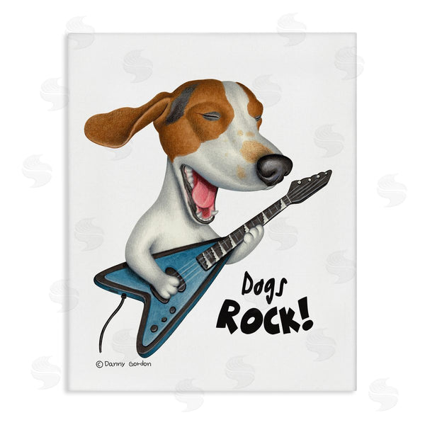 stupell industries Danny Gordan | Dog's Rock Guitar Beagle