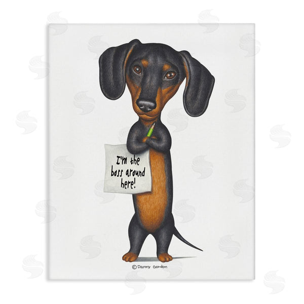 stupell industries Danny Gordan | Funny Dachshund Boss