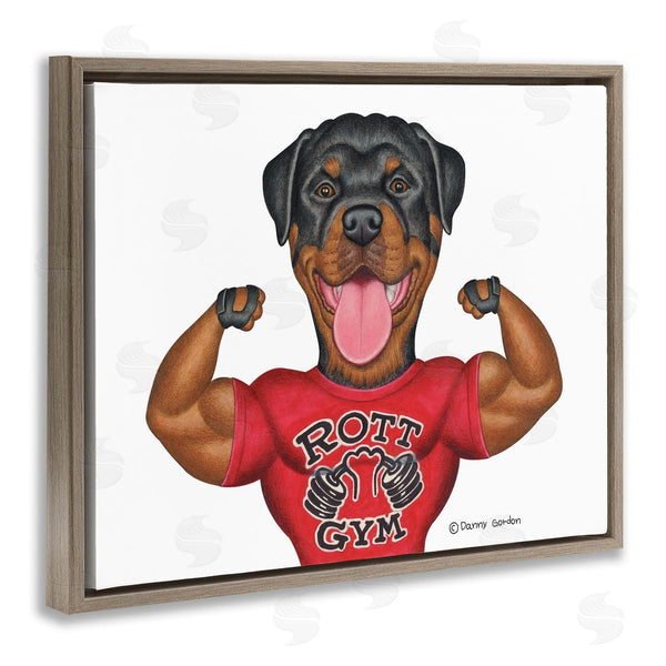 Stupell Industries Danny Gordan | Rott Gym Weightlifting Dog