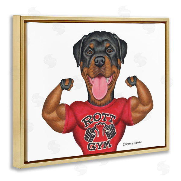 Stupell Industries Danny Gordan | Rott Gym Weightlifting Dog