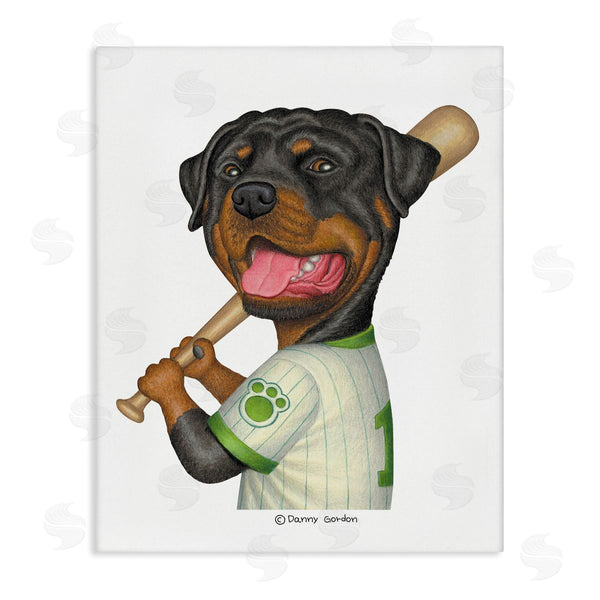 stupell industries Danny Gordan | Rottweiler Baseball Dog