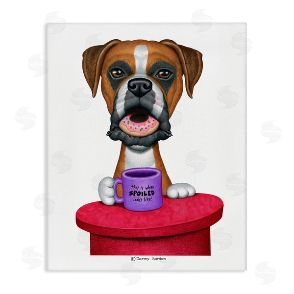 stupell industries Danny Gordan | Spoiled Boxer Dog with Quote