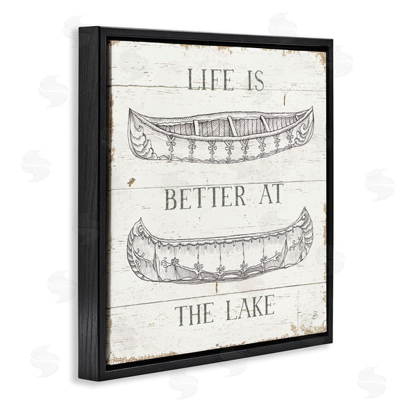Stupell Industries Daphne Brissonnet | Better At The Lake With Boats