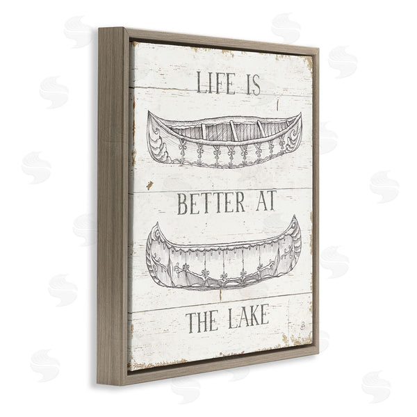 Stupell Industries Daphne Brissonnet | Better At The Lake With Boats