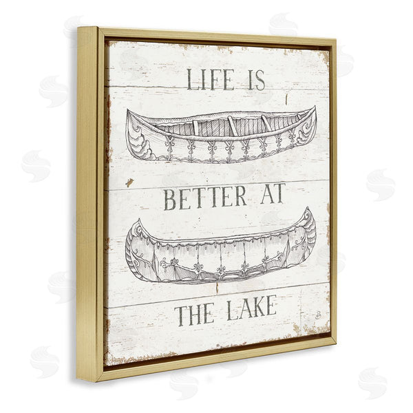 Stupell Industries Daphne Brissonnet | Better At The Lake With Boats