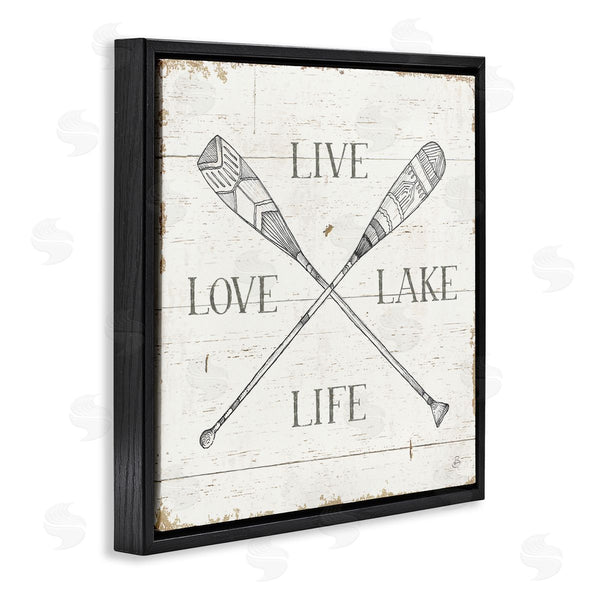 Stupell Industries Daphne Brissonnet | Rustic Live Love Lake Life Oars