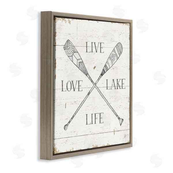 Stupell Industries Daphne Brissonnet | Rustic Live Love Lake Life Oars