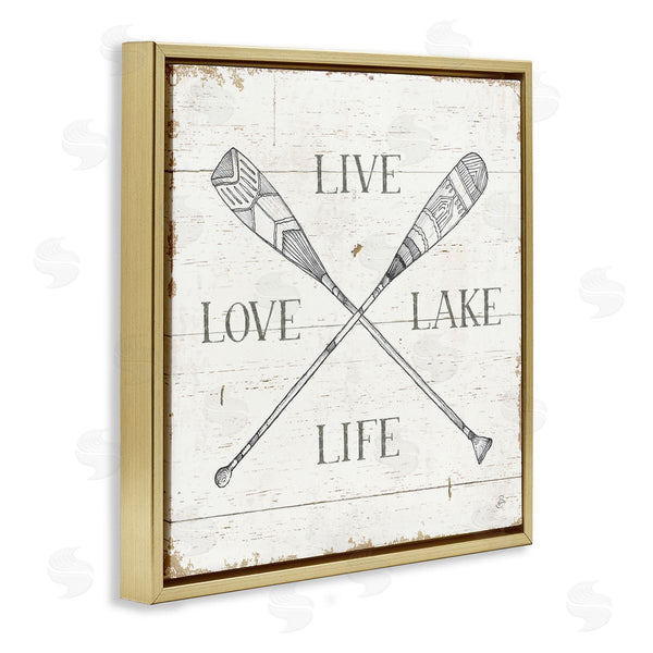 Stupell Industries Daphne Brissonnet | Rustic Live Love Lake Life Oars