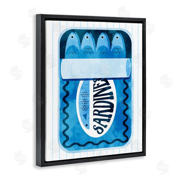 Stupell Industries Daphne Polselli | Blue Sardine Tin Over Stripes Wall Art