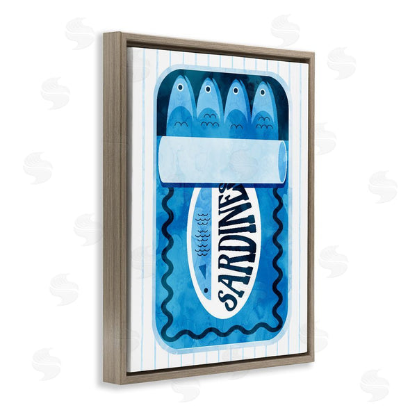 Stupell Industries Daphne Polselli | Blue Sardine Tin Over Stripes Wall Art