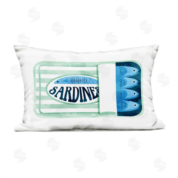 Stupell Industries Daphne Polselli | Green Stripe Sardine Tin Printed Throw Pillow