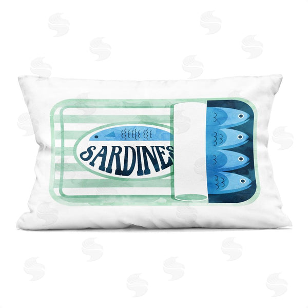 stupell industries Daphne Polselli | Green Stripe Sardine Tin Printed Throw Pillow