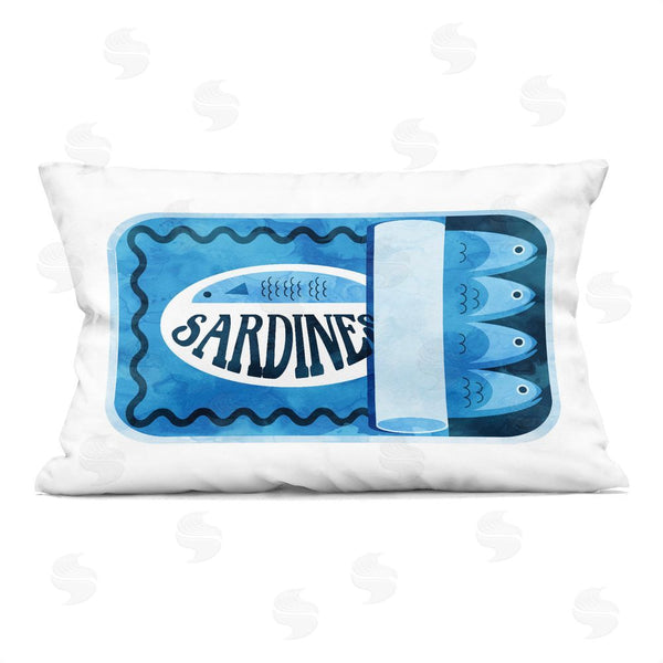 stupell industries Daphne Polselli | Retro Blue Sardine Tin Printed Throw Pillow