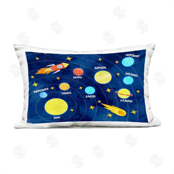Stupell Industries Daphne Polselli | Rocket Across Solar System Printed Throw Pillow