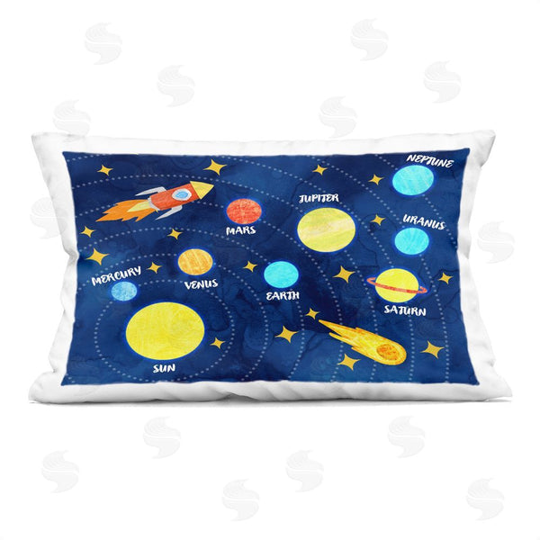 stupell industries Daphne Polselli | Rocket Across Solar System Printed Throw Pillow