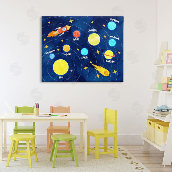 Stupell Industries Daphne Polselli | Rocket Across Solar System Wall Art