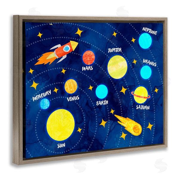 Stupell Industries Daphne Polselli | Rocket Across Solar System Wall Art