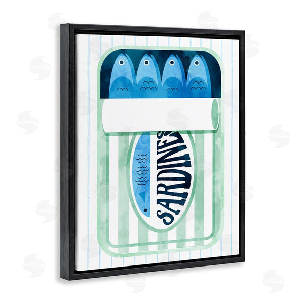 Stupell Industries Daphne Polselli | Seafoam Sardine Tin Over Stripes Wall Art