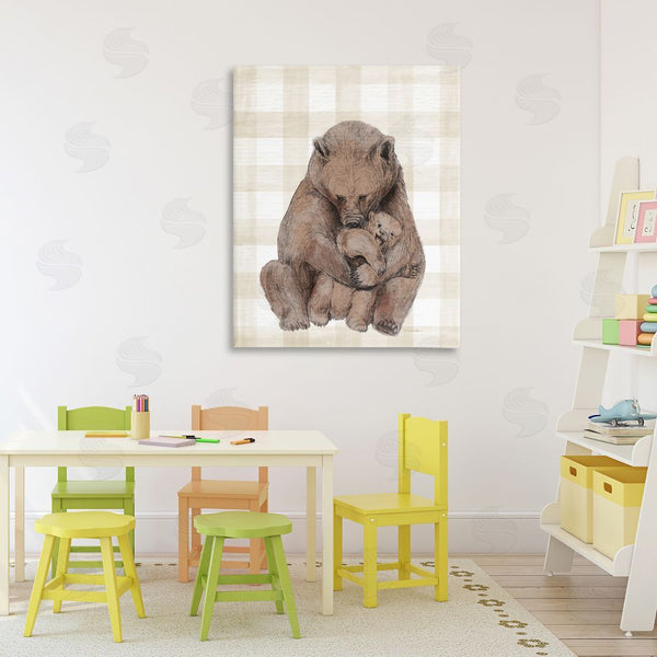 Stupell Industries Daphne Polselli | Tender Bear Hug Gingham Wall Art
