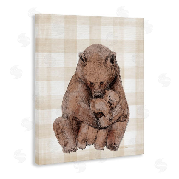 Stupell Industries Daphne Polselli | Tender Bear Hug Gingham Wall Art