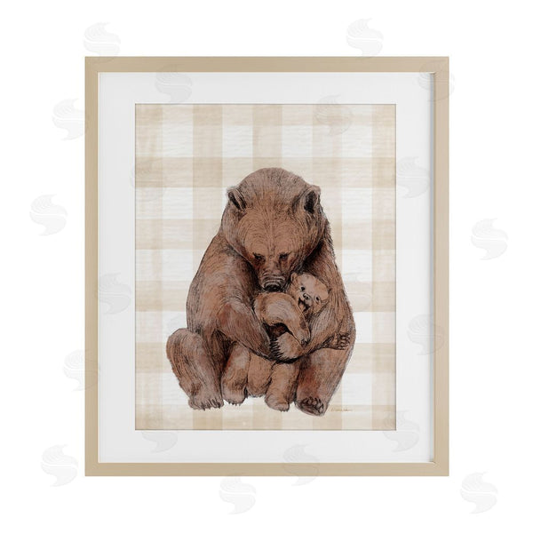 stupell industries Daphne Polselli | Tender Bear Hug Gingham Wall Art