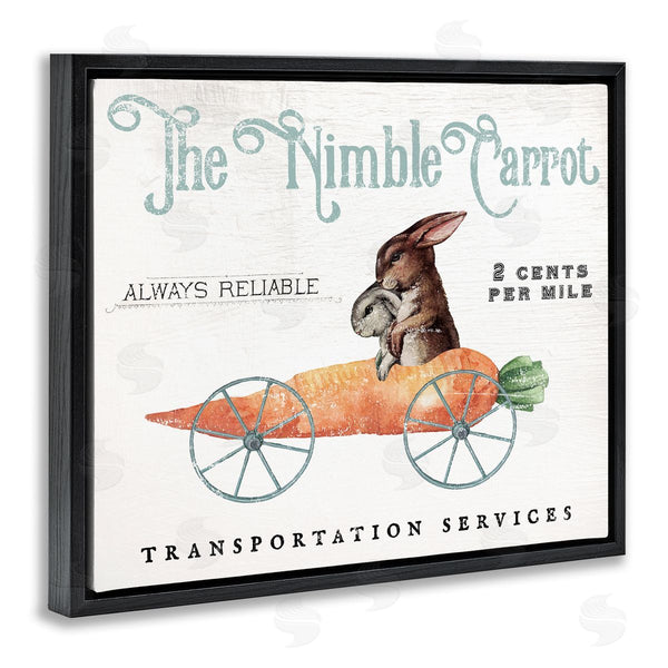 Stupell Industries Daphne Polselli | Vintage Easter Bunny The Nimble Carrot Transportation Advertisement Easter Bunny Vintage Nimble Carrot Mobile Spring Rabbit Wall Art