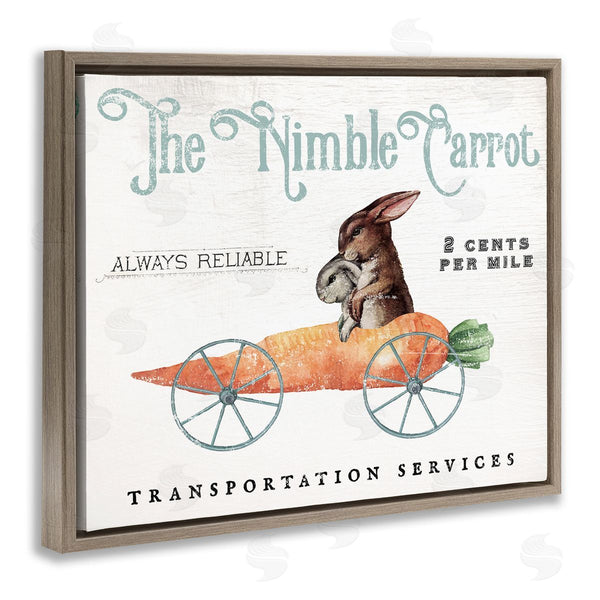 Stupell Industries Daphne Polselli | Vintage Easter Bunny The Nimble Carrot Transportation Advertisement Easter Bunny Vintage Nimble Carrot Mobile Spring Rabbit Wall Art
