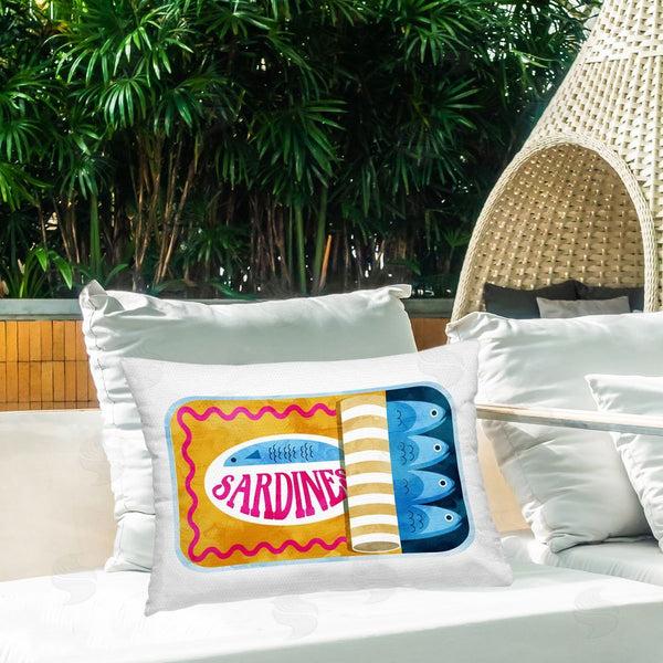Stupell Industries Daphne Polselli | Yellow And Pink Sardine Tin Printed Throw Pillow