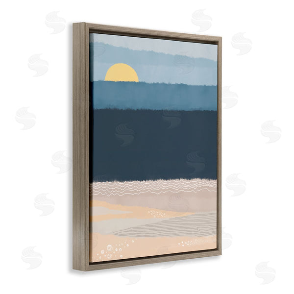 Stupell Industries Darlene Seale | Abstract Ocean Shore Shining Sun Over Coast Wall Art
