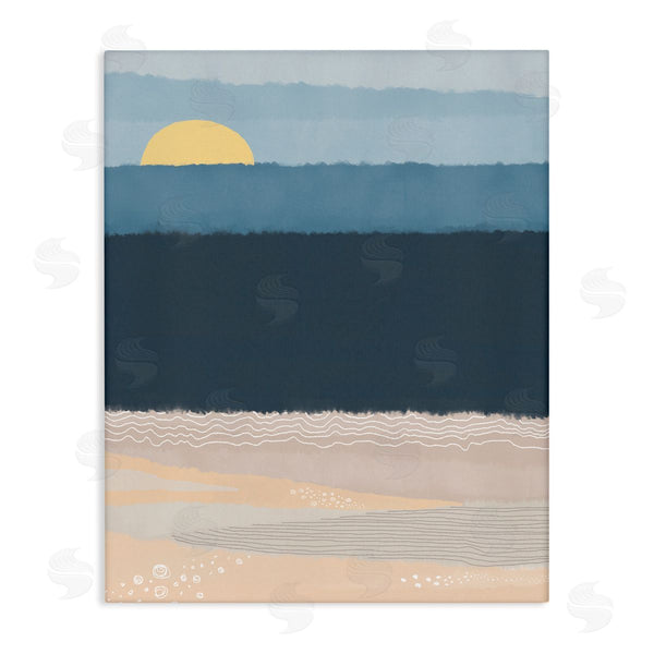 stupell industries Darlene Seale | Abstract Ocean Shore Shining Sun Over Coast Wall Art