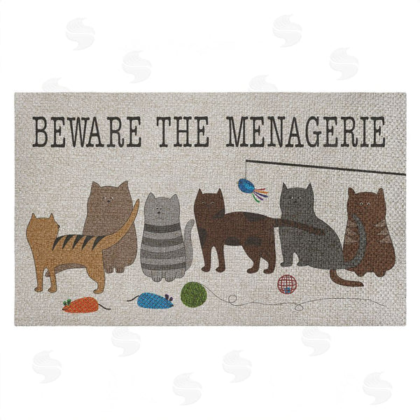 stupell industries Darlene Seale | Beware The Menagerie Faux Sisal Door Mat