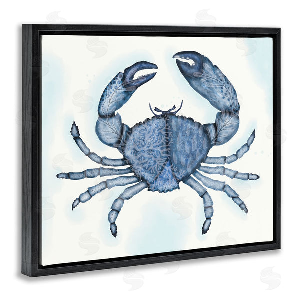 Stupell Industries Darlene Seale | Blue Crab Claws Sea Life Botanical Pattern Wall Art